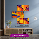 Set de 3 Cuadros Panorámicos Horizontal Personalizados en Canvas y Acrílico