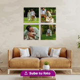 Set de 4 Cuadros Cuadrados Personalizados en Canvas y Acrílico