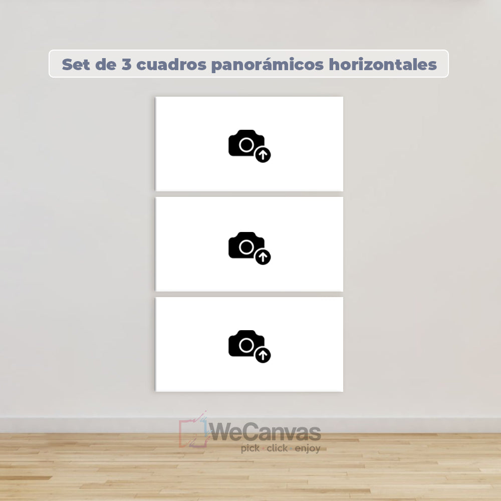 Set de 3 Cuadros Panorámicos Horizontal Personalizados en Canvas y Acrílico