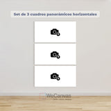 Set de 3 Cuadros Panorámicos Horizontal Personalizados en Canvas y Acrílico