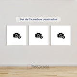 Set de 3 Cuadros Cuadrados Personalizados en Canvas y Acrílico