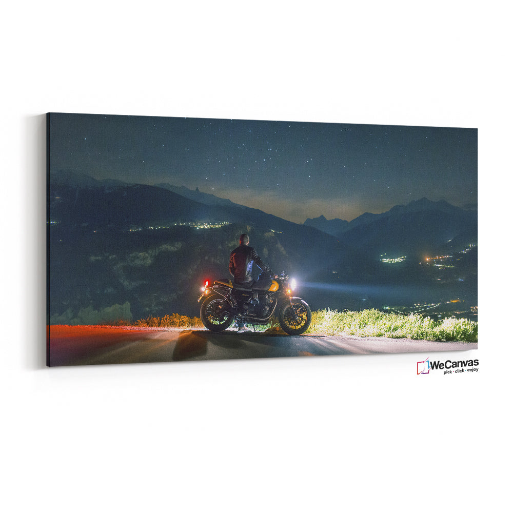 Biker rider chilling on mountain