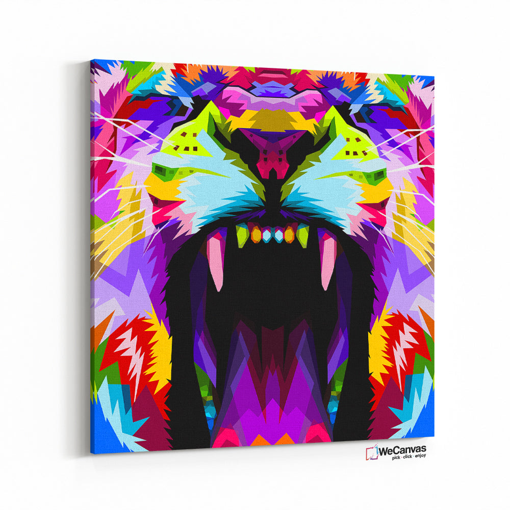 Close up Rugido de León Colorido