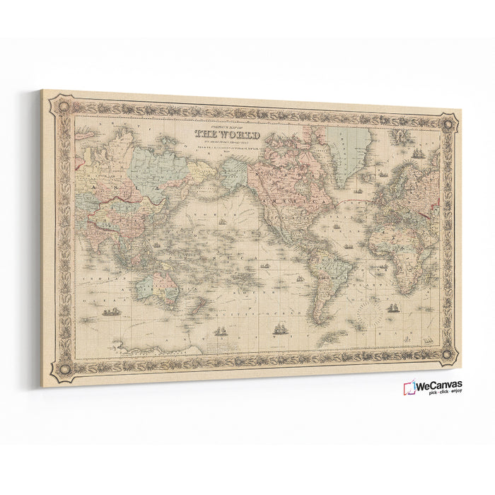 Colton's Map of the World on Mercator's Projection (1858) by J.H Colton & Co