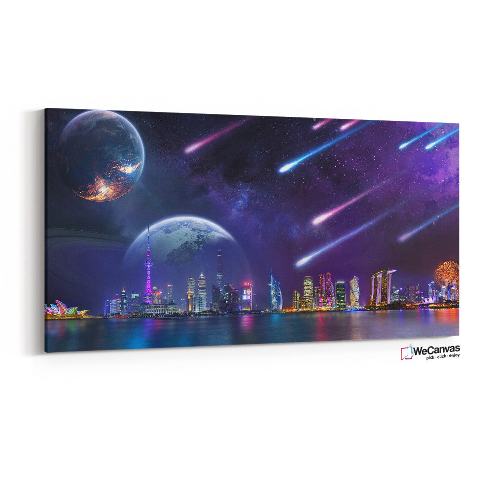 Cometas y Planetas paisaje digital