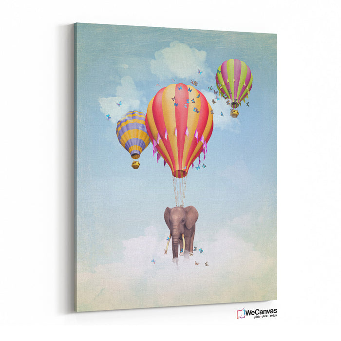 Elephant in the sky with balloons