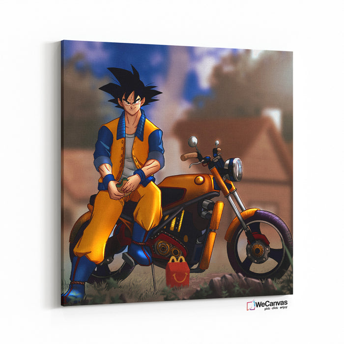 Goku en motocicleta