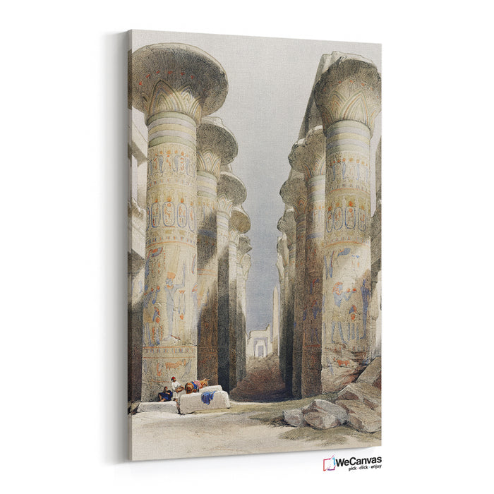 Great Hall at Kamak temple in Thebes illustration by David Roberts (1796-1864)