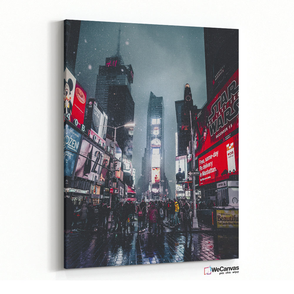 Nieve sobre Times Square