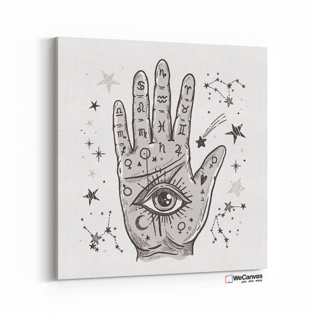 Palma con signos del zodiaco