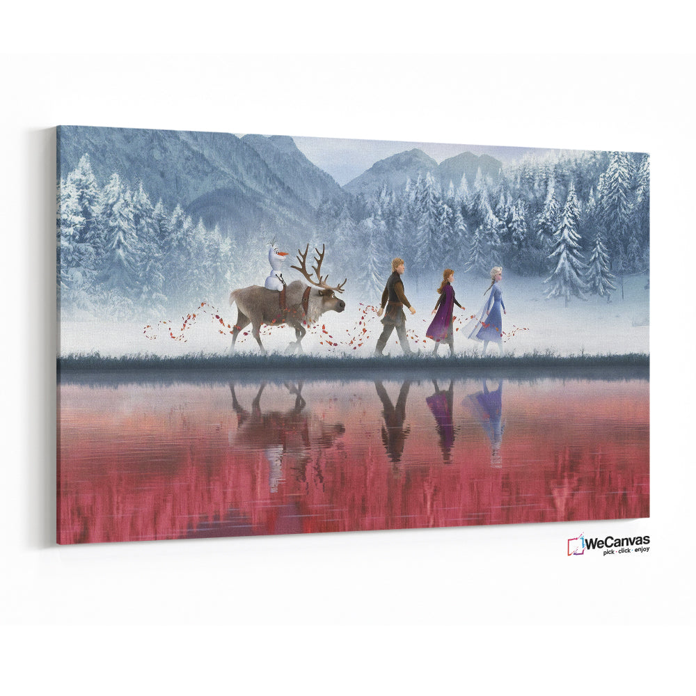 Personajes de Frozen caminando