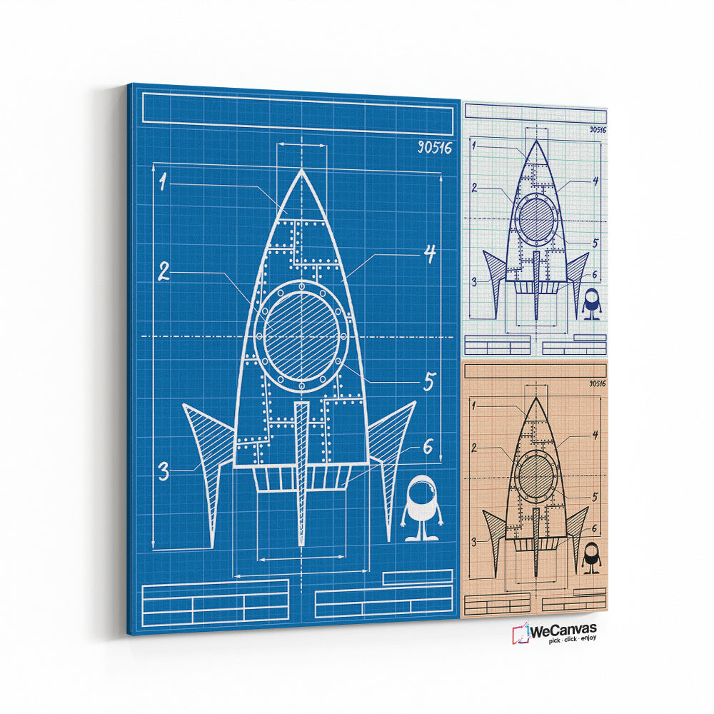 Rocket Blueprint Cartoon