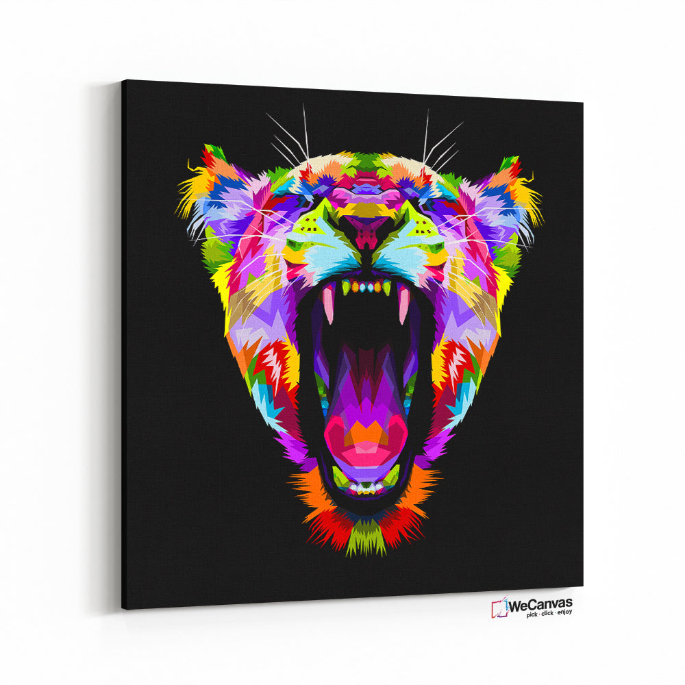 Rugido colorido de león