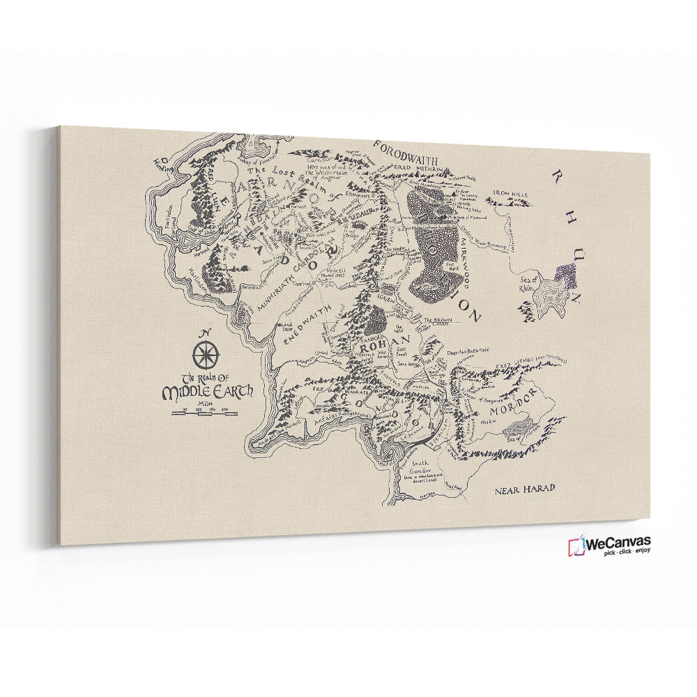 Mapa impreso de la Tierra Media por Weta Workshop