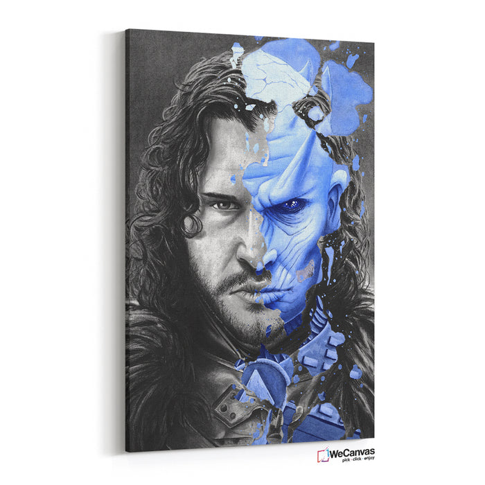 Two face Jon Snow white walker splatter portrait