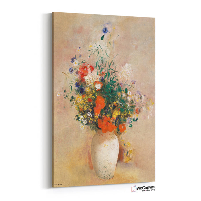 Vase of Flowers (Pink Background) (1906) by Odilon Redon