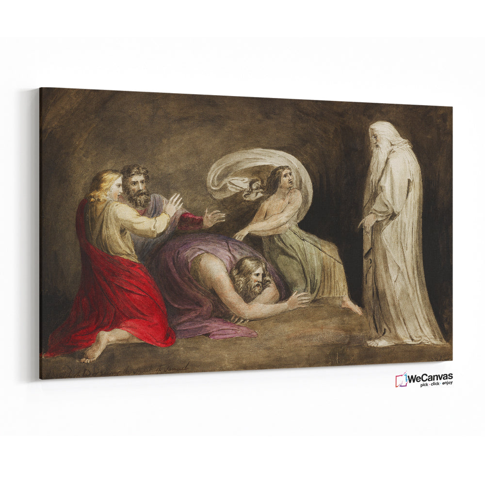Witch of Endor raising the spirit of Samuel illustration by William Blake (1752-1827)