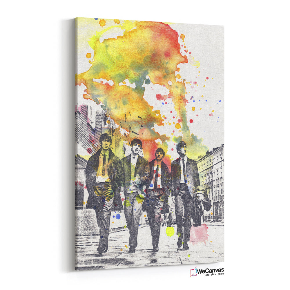 Young Beatles on street